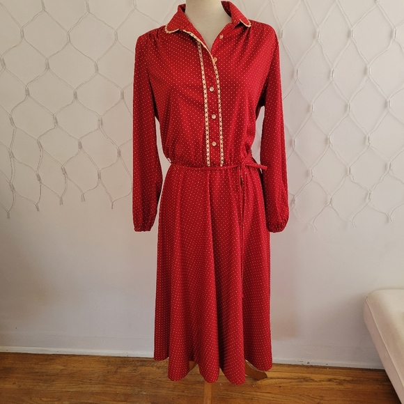 Vintage Country Swing Dress By Toni Todd • Polka-dots • Tagged Size 16 - Picture 1 of 6